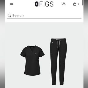 Figs black scrub set joggers and Catarina top women’s M top and TM pants